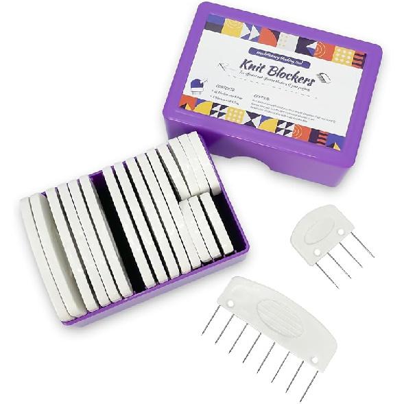20Pcs Knit Blockers Pins Kit, Knit Blocking Combs for Crochet Knitting Blocking Board Mats, Crochet Blocking Pins for Crochet Projects Sewing Lace