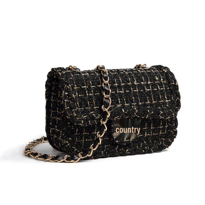 2024 A/W Women's Tweed Chain Underarm Shoulder Bag - High-End Small Square Crossbody