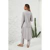 Women's 3-Piece Modest Burkini Swimsuit, Long Sleeve Ruffle Tunic & High Waist Pants with Hijab, Full Coverage Swimwear