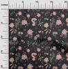 oneOone Cotton Flex Black Fabric Floral & Sewing Fabric By The Yard Printed Diy Clothing Sewing Supplies 40 Inch