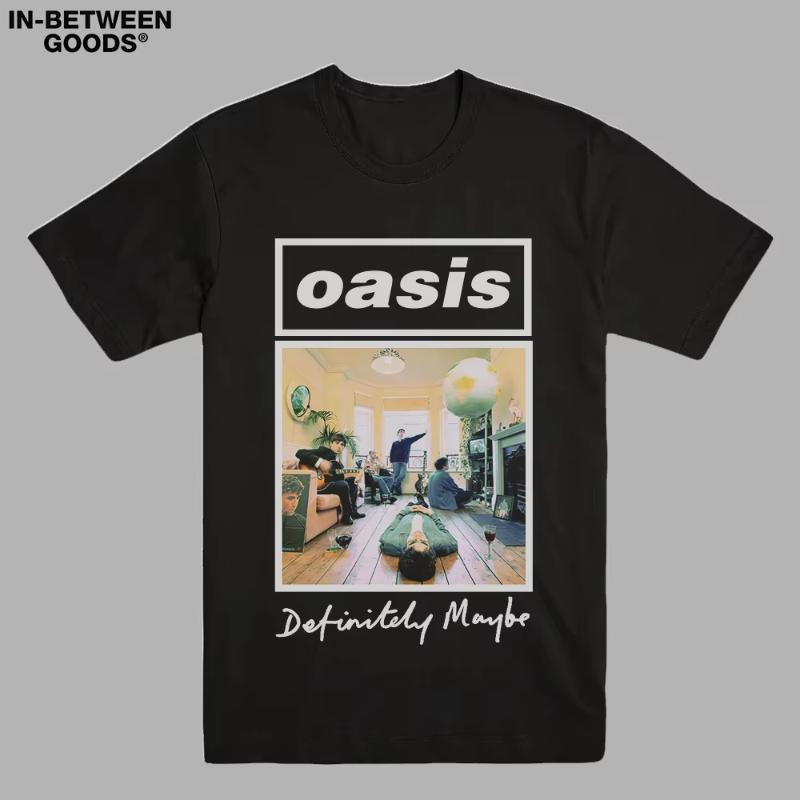 Summer Oasis Band Rock T-shirt Retro Punk Print T-shirt Loose Breathable Casual Short Sleeve T-shirt Camisetas Surf Hombre Moto