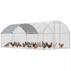 Outdoor Chicken Coop 2.8x5.1x1.9 M Oxford Fabric Cover Anti UV Waterproof Latches For 15 24 Chickens Silver