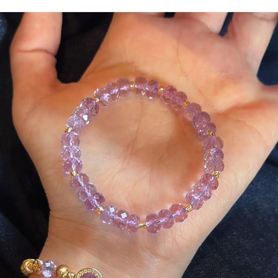 Elegant Irregular Faceted Crystal Bracelet: High-End Light Luxury Beads for Good Luck - Perfect Gift for Friends