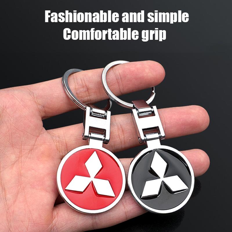 Car Dedicated KeyChain Ring Auto Logo Key Pendant Accessories For Mitsubishi Lancer Mirage ASX Lancer Ex Galant Attrage Xpander