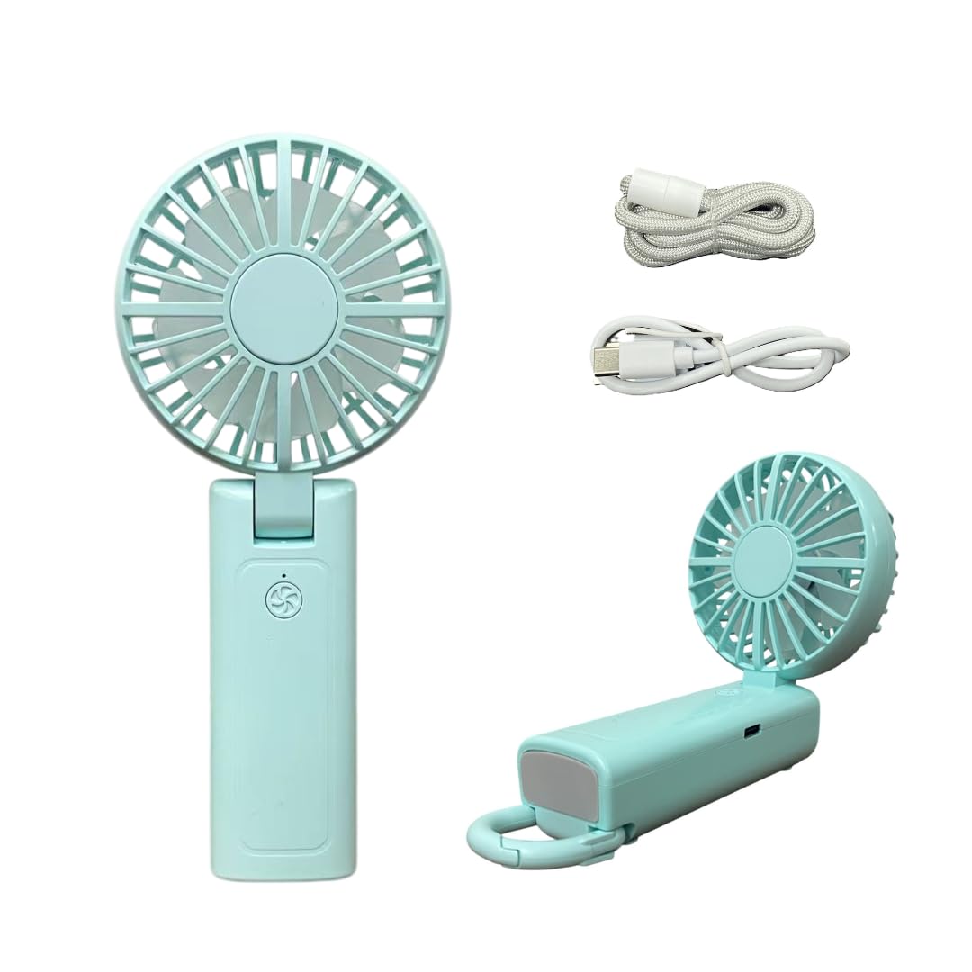 

LUMINAA Handheld Fan High USB 4 Airflow Neck Heatstroke Heatstroke Malfunction Green 3-Way 2025, Counter-Rotating Twin/Double, Dual-Blade, 3000mAh, зелений