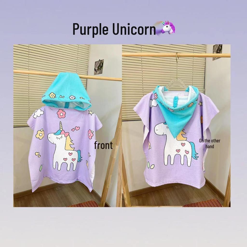 Adorable Cartoon Baby Bath Poncho - Soft, Skin-Friendly, Non-Shedding, Quick-Dry, Absorbent Towel