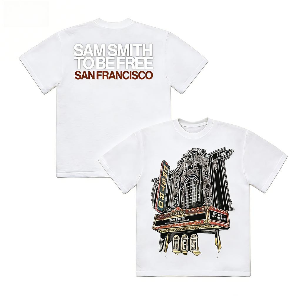 2026 Sam Smith To Be Free Tour At Castro Theatre San Francisco Memorable Tshirts with A Retro Style Y2k Ins
