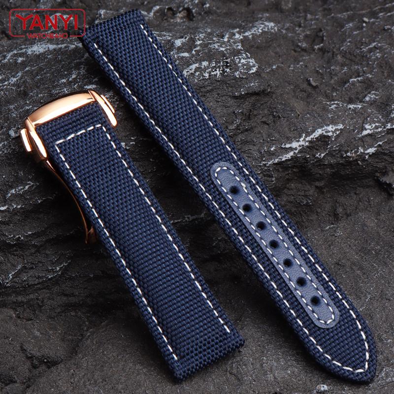 Cinturino in nylon per omega hamilton cinturino Tela Resistente Cinturino per orologio 20mm 22mm confortevole Cinturino in pelle fibbia pieghevole inferiore