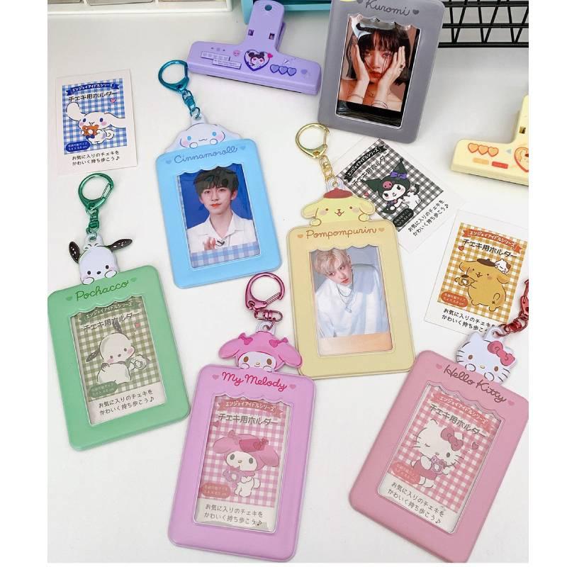 Cute Pvc Cartoon Keychain Holder With Photo Slot And Coin Pocket