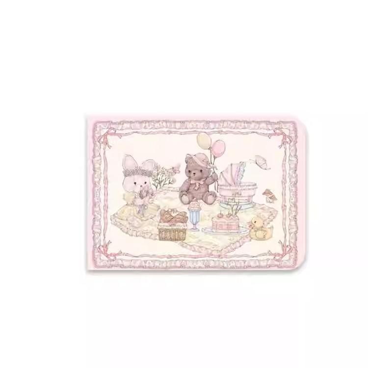 Girl's Dream spring picnic series rabbit and Bear driving License Set cute design Anti-degaussing multi-card card holder female model