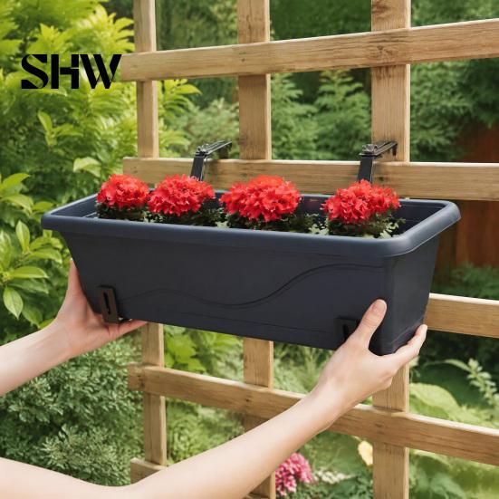 Durable Flower Box Railing Brackets 4Pcs Adjustable Planter Brackets, Stainless Steel Hangers, Balcony No Drill Plant Supports for Fence Railings
