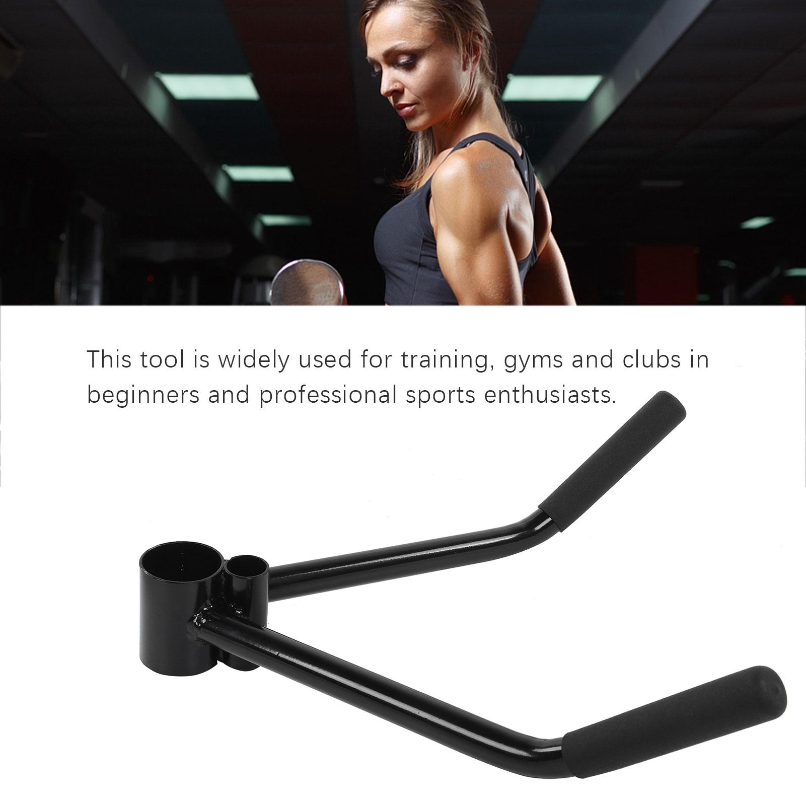 

TBar Pulley System Barbell Steel Handle Rowing Core Strength Workout Gym Accessories