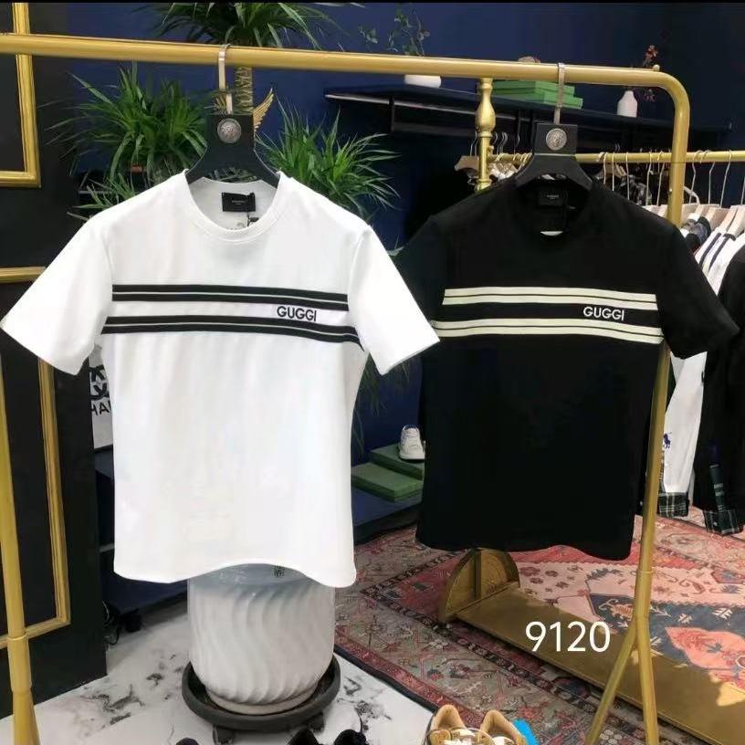 Men's 2025 Autumn Embroidered Letter Crew Neck Short Sleeve T-Shirt