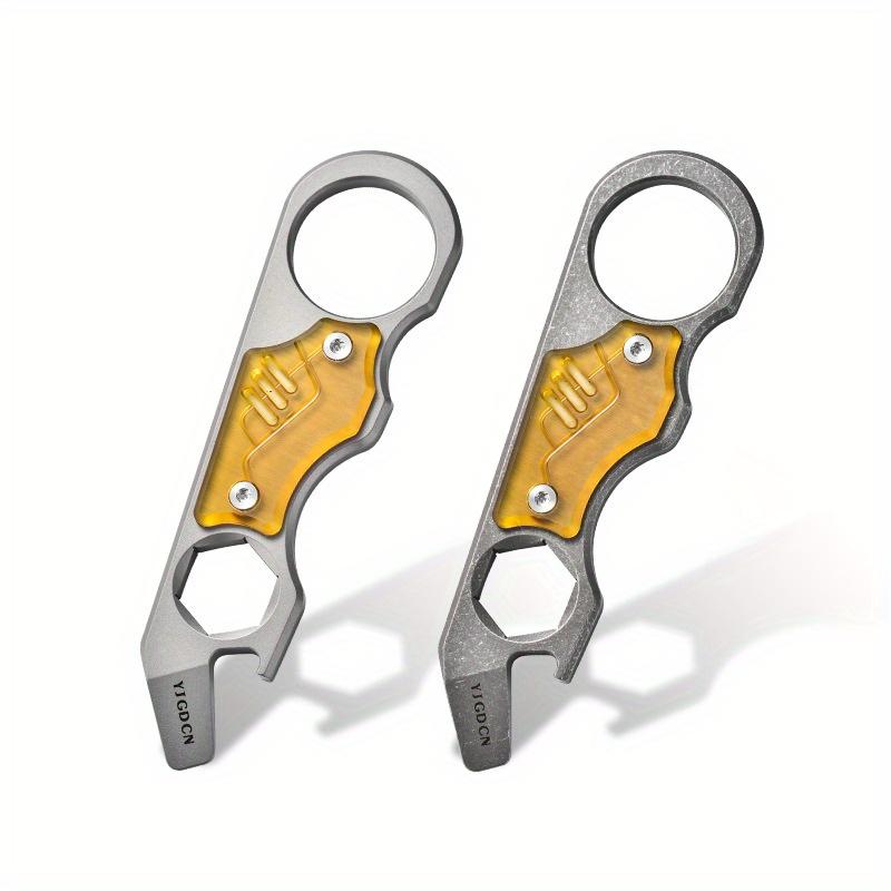 14 mm Titanlegering Multiverktyg Kofot, Flasköppnare, Skiftnyckel, Kompakt EDC Campingutrustning, Lättvikt, Hållbar Design, Campingtillbehör