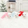 2Pcs 3D White Bear Ornaments Cute Simulated Polar Bear Funny Christmas Bear Pendant  Outdoor