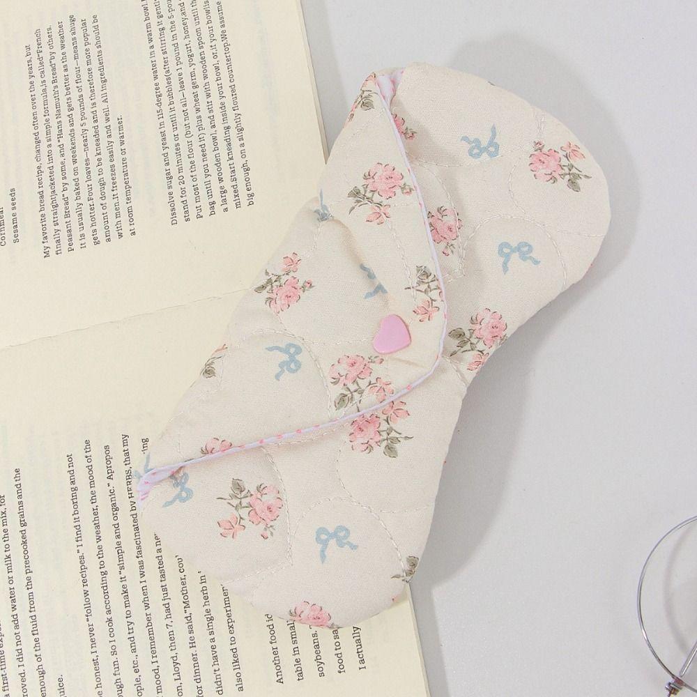 Handmade Fabric Sun Glasses Case with Buckle Lipstick Pouch Portable Makeup Brush Bag Travel