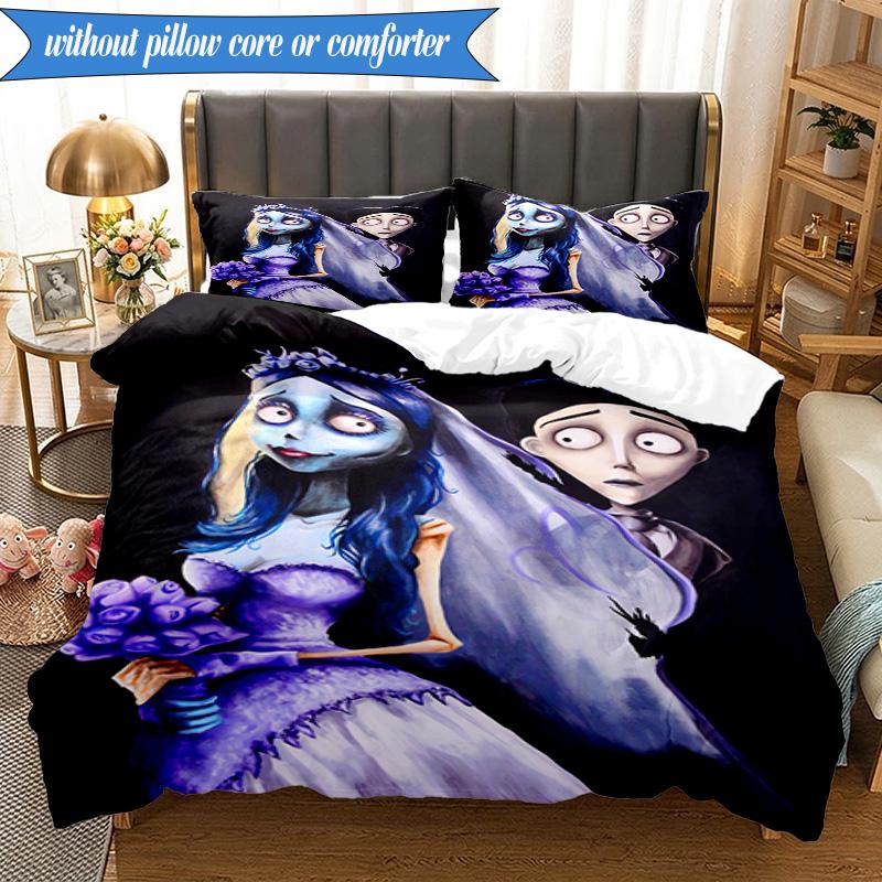 Gotische Leichenschönheit In Bloom 3-teiliges K-Pop Musikgruppen-Bettwäscheset, Ideal für Schlafzimmer, Wohnheim, Inklusive Bettbezug und 2 Kissenbezügen, Fan-Geschenke