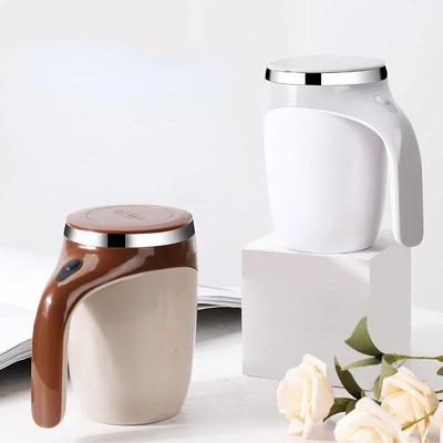 Cană automată de amestecare reîncărcabilă electrică, ceașcă de cafea cu lapte, cană magnetică rotativă din oțel inoxidabil, cană de ceai acasă, vase de băutură