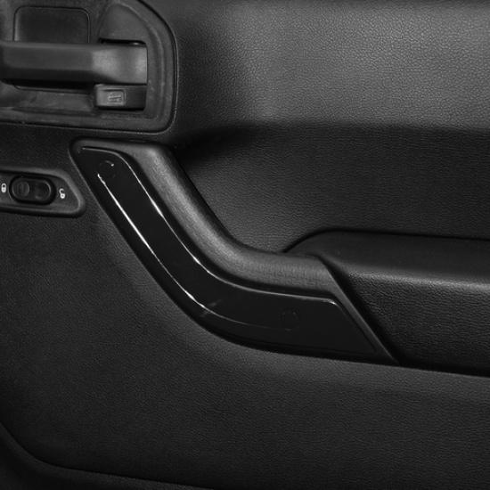 4x Black Inner Door Handle Cover Trim Panel For Jeep Wrangler JK 2011-2017 4Door