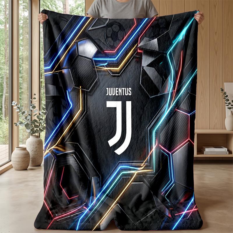 Juventus FC Theme Blanket Soft Flannel Blanket Plush Throw Blanket Cozy Sofa Bed Blanket for Home Decor