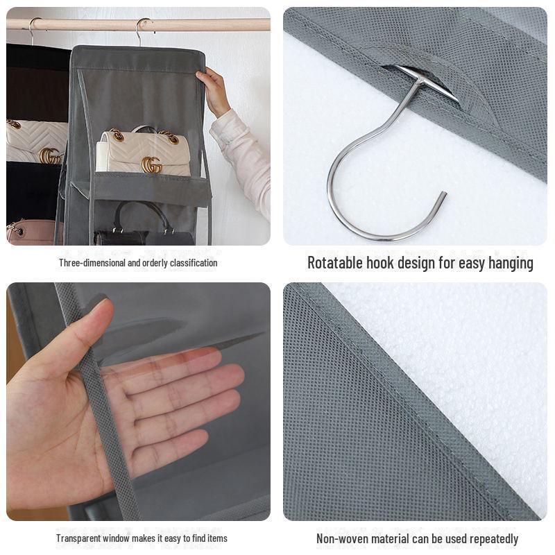 Hanging Wall-Mounted Bag Organizer for Wardrobe Storage