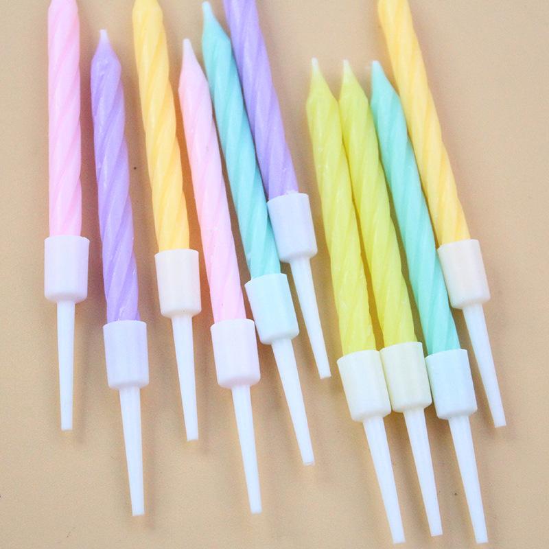 New Birthday Cake Colorful Threaded Candles Creative Children's Party Colorful Mixed 10 Small Candles