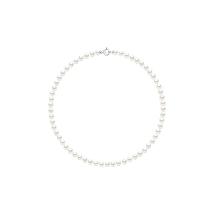 Necklace - Pearls & Colors - Prestige - Round Freshwater Cultured Pearls - White Pearl - White Gold 375/1000 - Woman