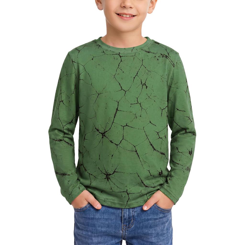Boys and Girls Camouflage Print Neck Pullover Shirt for Casual and Athletic Wear