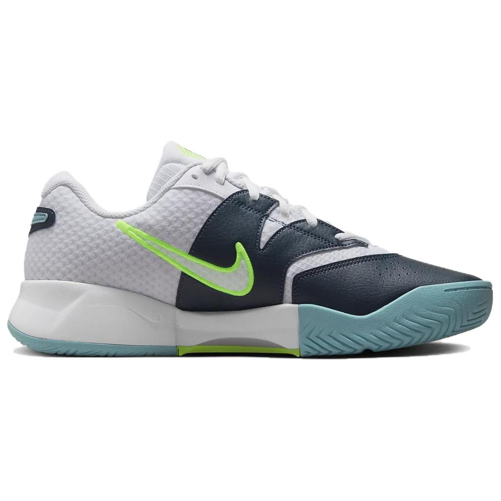 NikeCourt Lite 4 White Armory Navy Denim Turquoise Volt FD6574-101 Men's Tennis Shoes