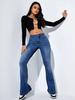 Hochelastische Micro-Flare Jeans: Schlankmachende und vielseitige Hosen mit geradem Bein