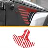 Side Fender Air Vent Decal Trim Sticker For Jeep Wrangler JL JT Red Carbon Fiber