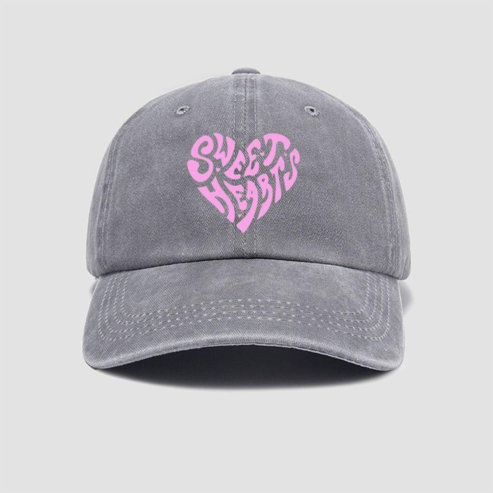 Sweet Heart Printed Visor Baseball Cap For Man Women Hiking Fishing Vacation
