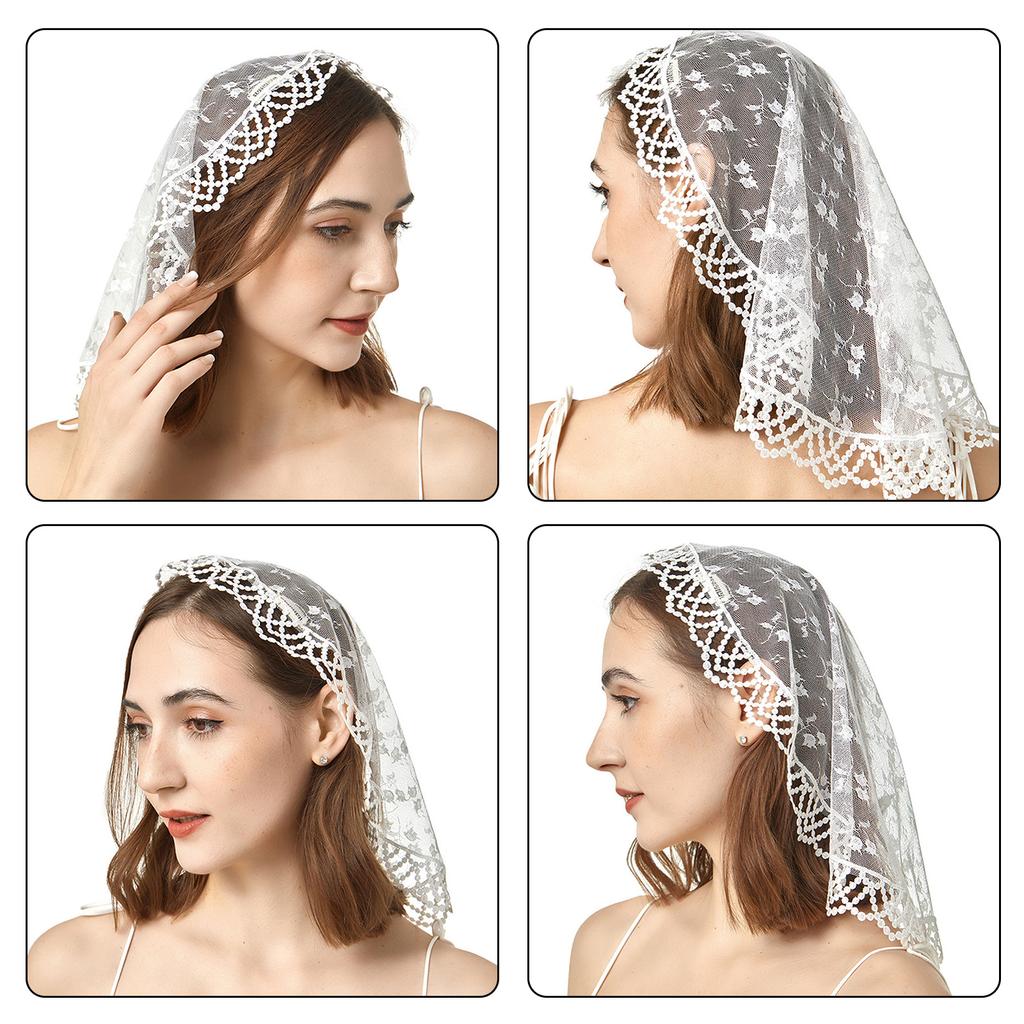 Multiuse Lace Mantilla Veil Church Headscarf Catholic Mass Veil for Various Occasion Headcover Religious Event Accessory