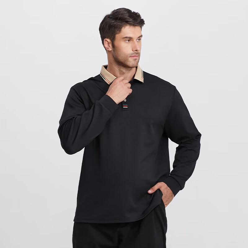 Men's Plus Size Long Sleeve Polo Shirt