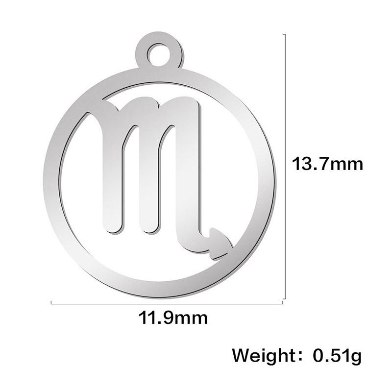 Teamer 12pcs/lot Zodiac Signs Charms Jewelry Making Stainless Steel Gold Color 12 Constellation Taurus Pendants Birthday Gifts