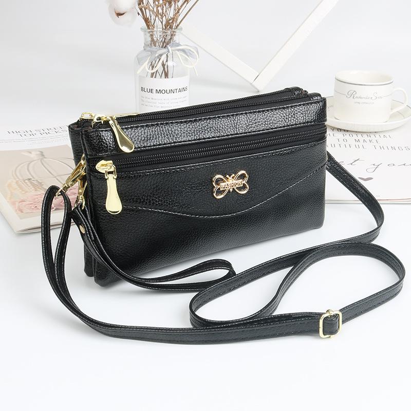 New Shoulder Bags Trend Crossbody Bags Women Fashion Middle Aged Mom Double Zipper Phone Bag Leisure Versatile Small Square Bag