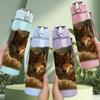 1PC Wolf Cloud Mountain Wild Pattern 750ml Color Plastic Sports Water Bottle Leakproof Flip Straw Lid Suitable for Sports Office Home Use