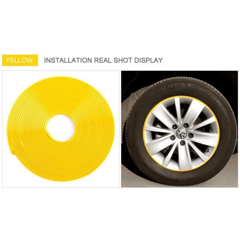 8M Car Wheel Rim Protector Decor Strip Rubber Tire Guard Line Rimblades Car Styling Moulding Trim