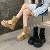 Summer 2026 Women's Thick Heel Ankle Boots Soft Bottom Toe Covering Sandals Roman Style Heightening Pants Tube Slippers