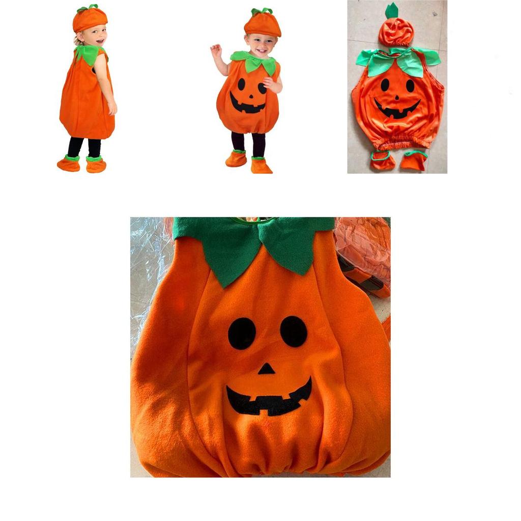 Adorable Kid Halloween Pumpkin Costume Set For Toddler Baby Cosplay Fun