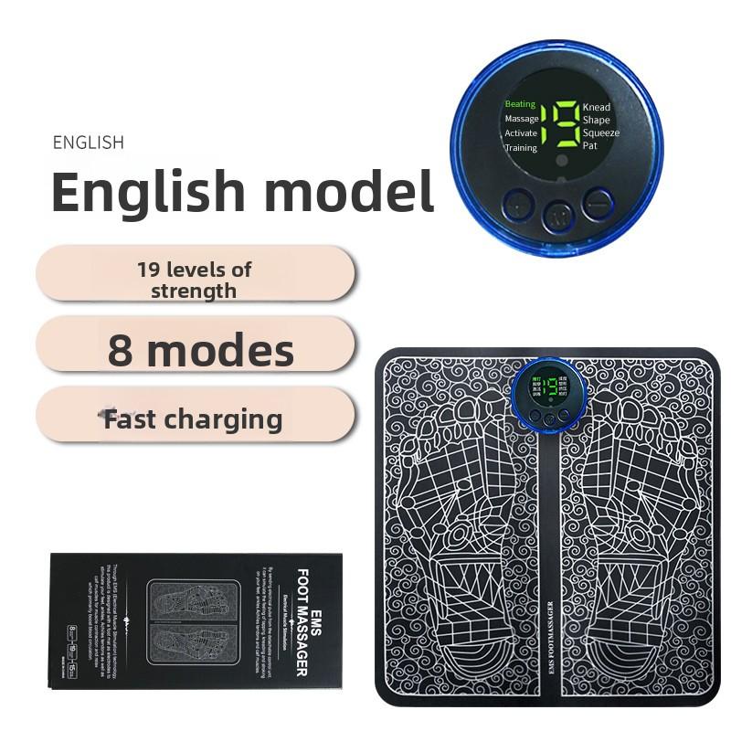 Intelligent Pulse Foot Pad EMS Foot Massager Micro Current Foot Therapy Machine, Rechargeable Portable Foot Massager