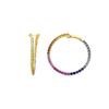 Earrings - LUXENTER - Axo - 925 Sterling Silver - 18K Gold - Multicolored Zirconia