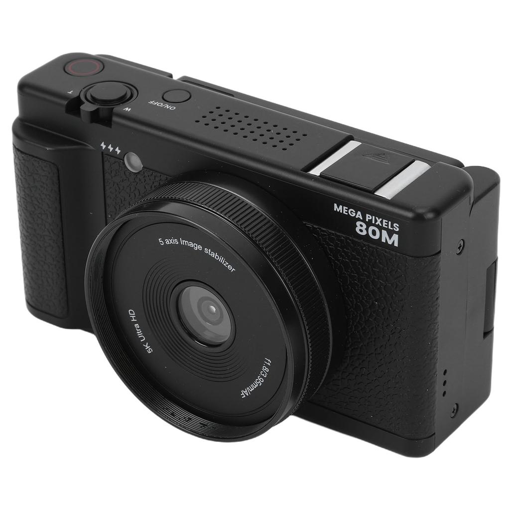 Digital Camera 80MP 5K with 270 Degree   Screen 2.8 Inch LED Fill Light 18x Zoom HD Compact Travel Video Camera for Beginner Students