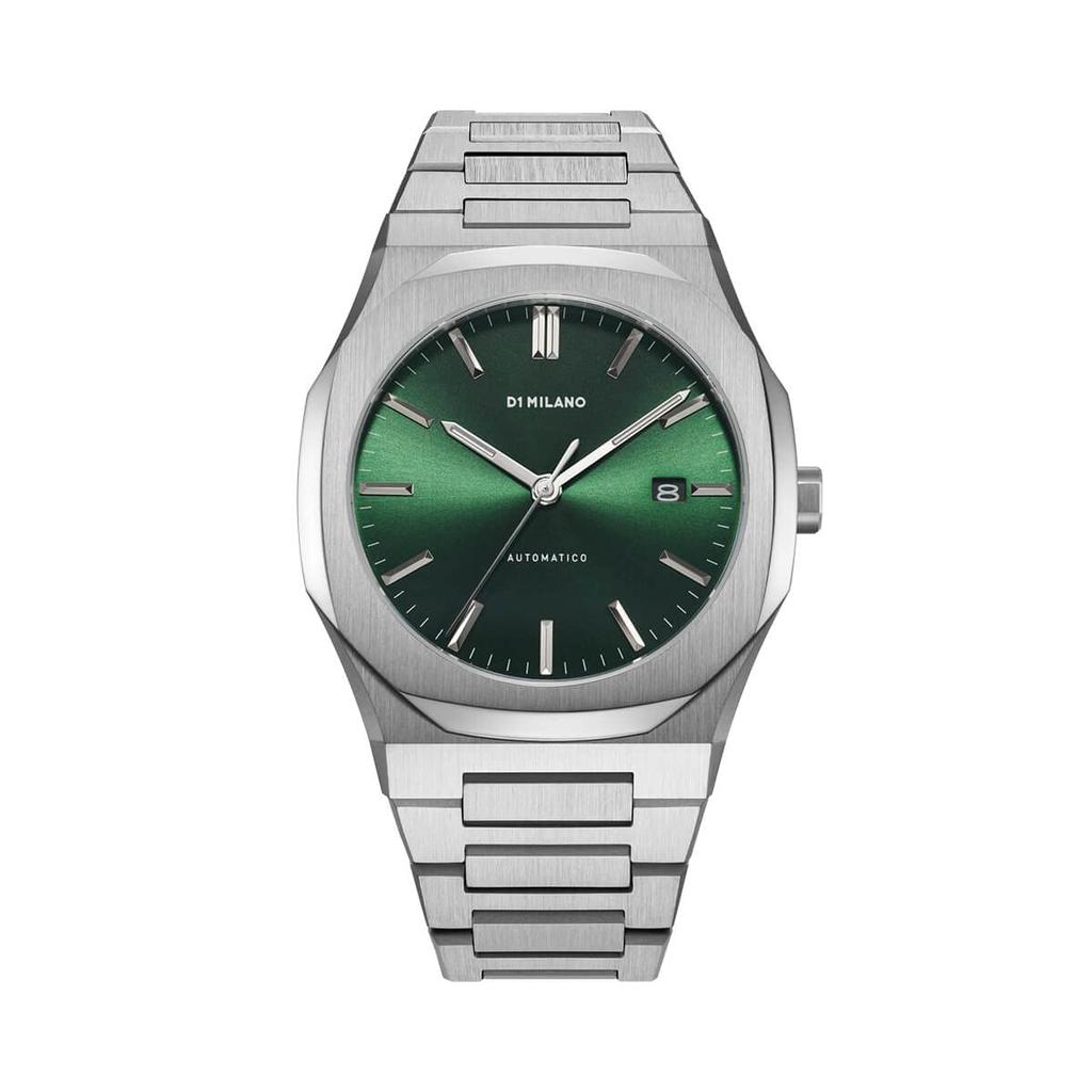 [Authorized Distributor] D1 MILANO Men's Automatic Watch, ATBJ12, Green, Restyled, with Green Stainless Steel Strap