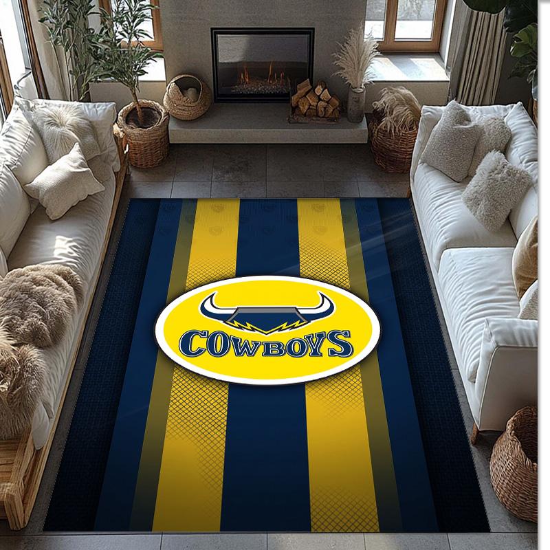 Tappeto in Cristallo di Velluto North Queensland Cowboys Morbido Anti?Tappetino Antiscivolo Comodo per Casa Soggiorno Camera da Letto Tappeto Decorativo