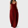 2021 Summer European & American Women's Slimming Solid Color Spaghetti Strap Long Dress