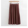 Jupe plissée trapèze élégante pour femmes, longue, décontractée, taille haute, Maxi, printemps été