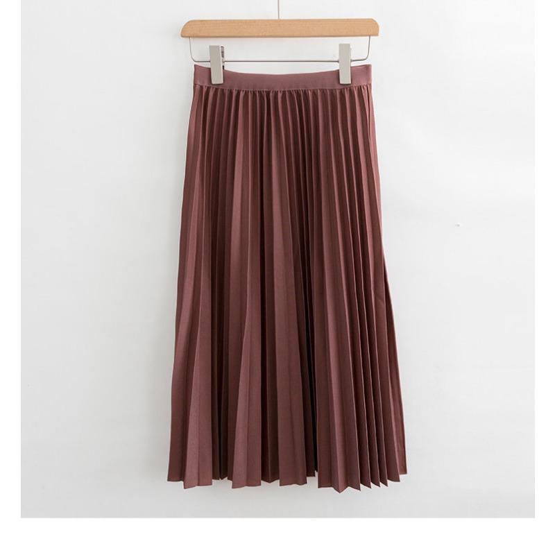 Jupe plissée trapèze élégante pour femmes, longue, décontractée, taille haute, Maxi, printemps été