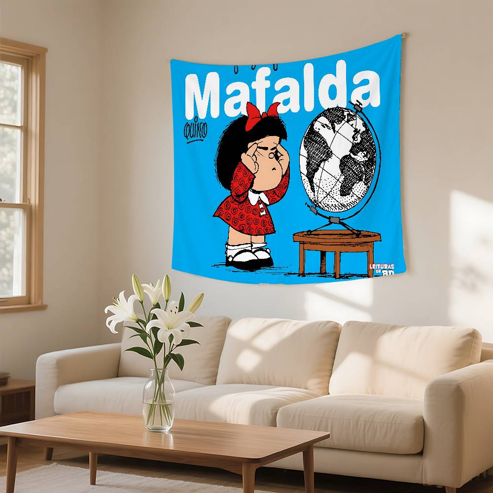 Mafalda Girl Tapestry Wall Hanging Tapestry Art Deco Blanket Curtain Hanging At Home Bedroom Living Room Decor