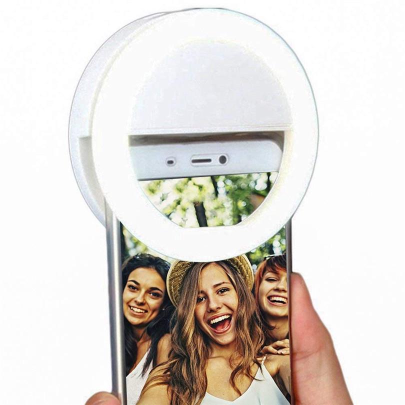 1x Portable Selfie LED Lights Ring Fill Camera Flash Mobile USB Phone W3O8